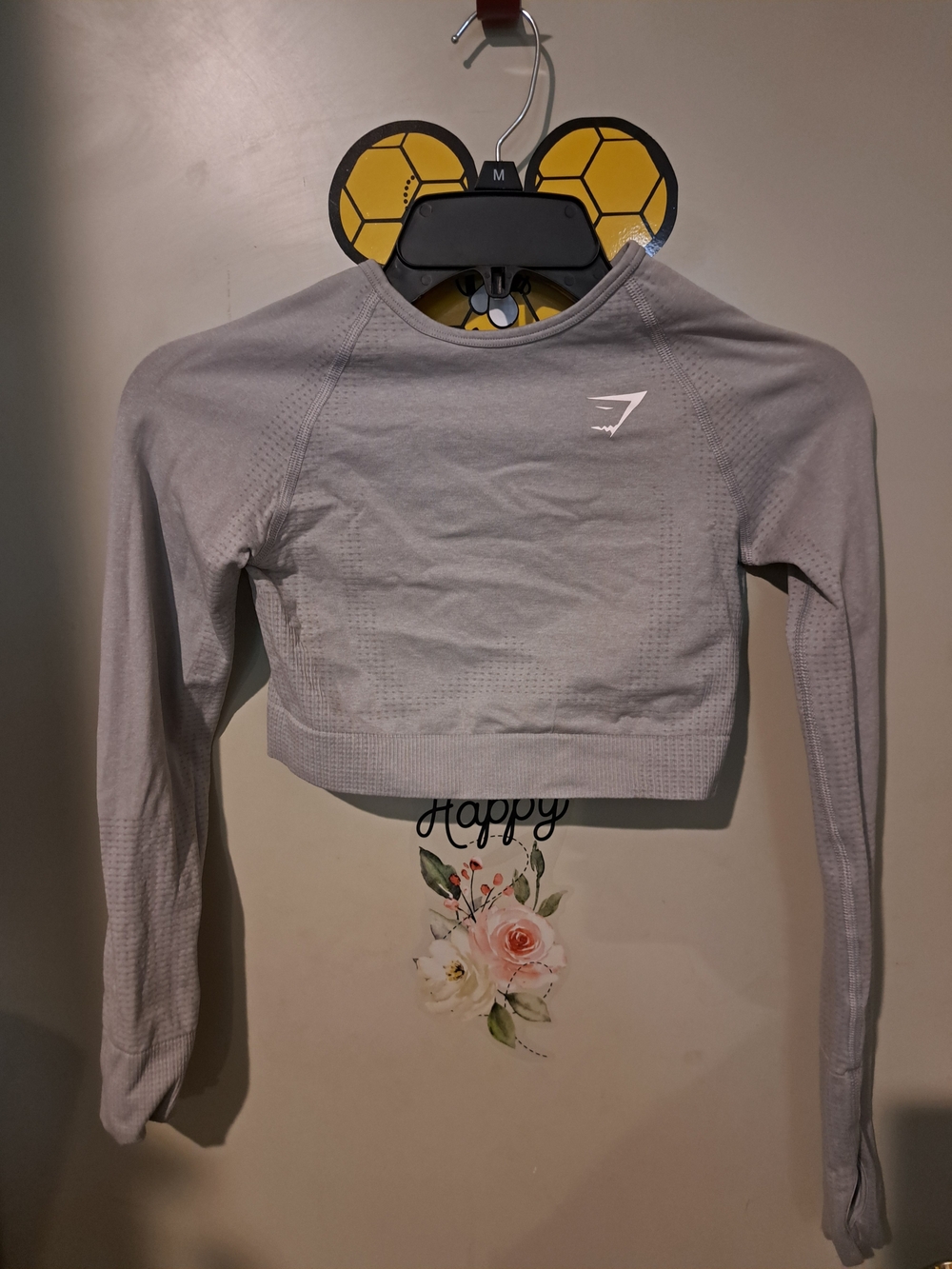 Gymshark Women's Long Sleeve Cropped Performance Top - Light Gray